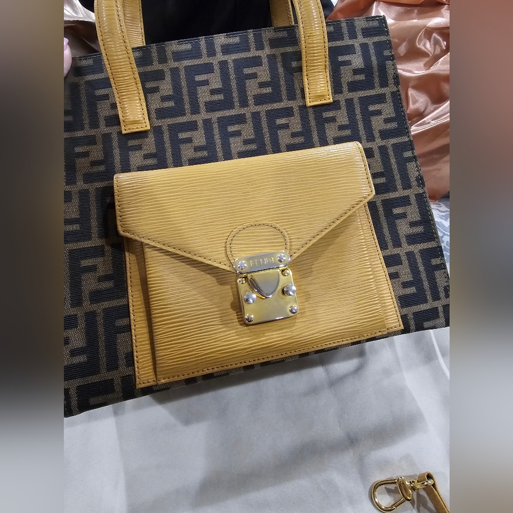 Fendi Brown and Tan Tote with Gold Hardware - Picture 2 of 6